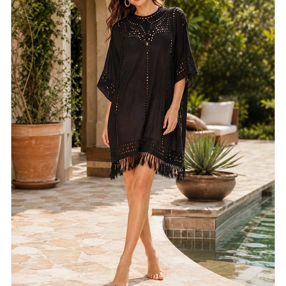 Etoile Isabel Marant Enery Mini Dress Embroidered Eyelet Black Crochet S 280873